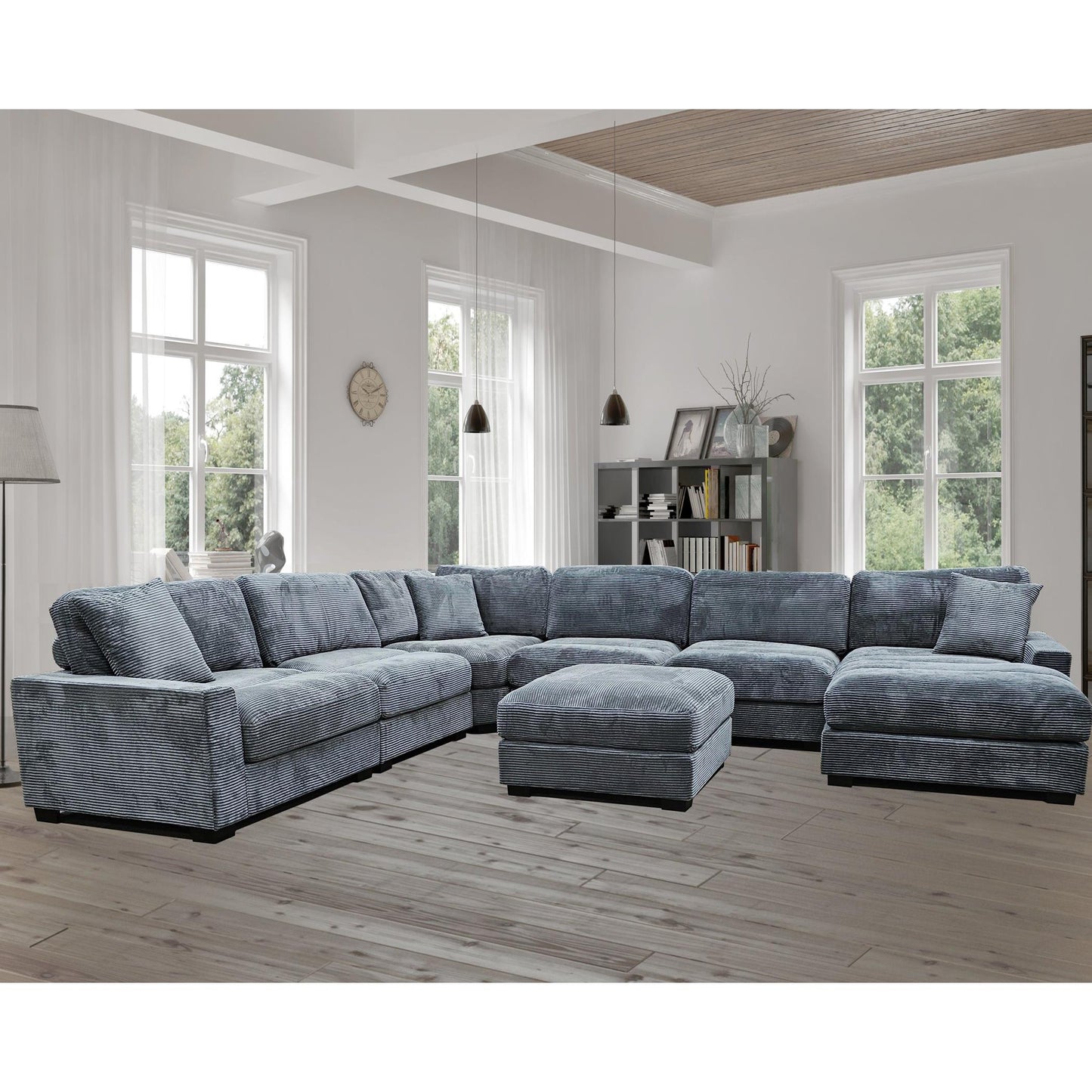  PFC Furniture Industries Fabric 7 pc Sectional U8540 7 pc Sectional - Arizona Charcoal IMAGE 1