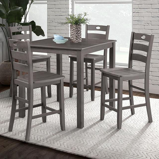 Furniture of America Lubbock FM3419GY-PT-5PK 6 pc Counter Height Table Set IMAGE 1