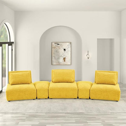  Furniture of America Stavanger FM63001YL-G Curved 3-Seater IMAGE 1