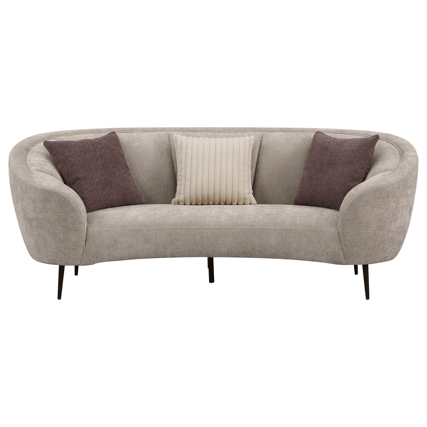 Coaster Furniture Ellorie 504837 Upholstered Channel Back Curved Sofa - Beige IMAGE 2