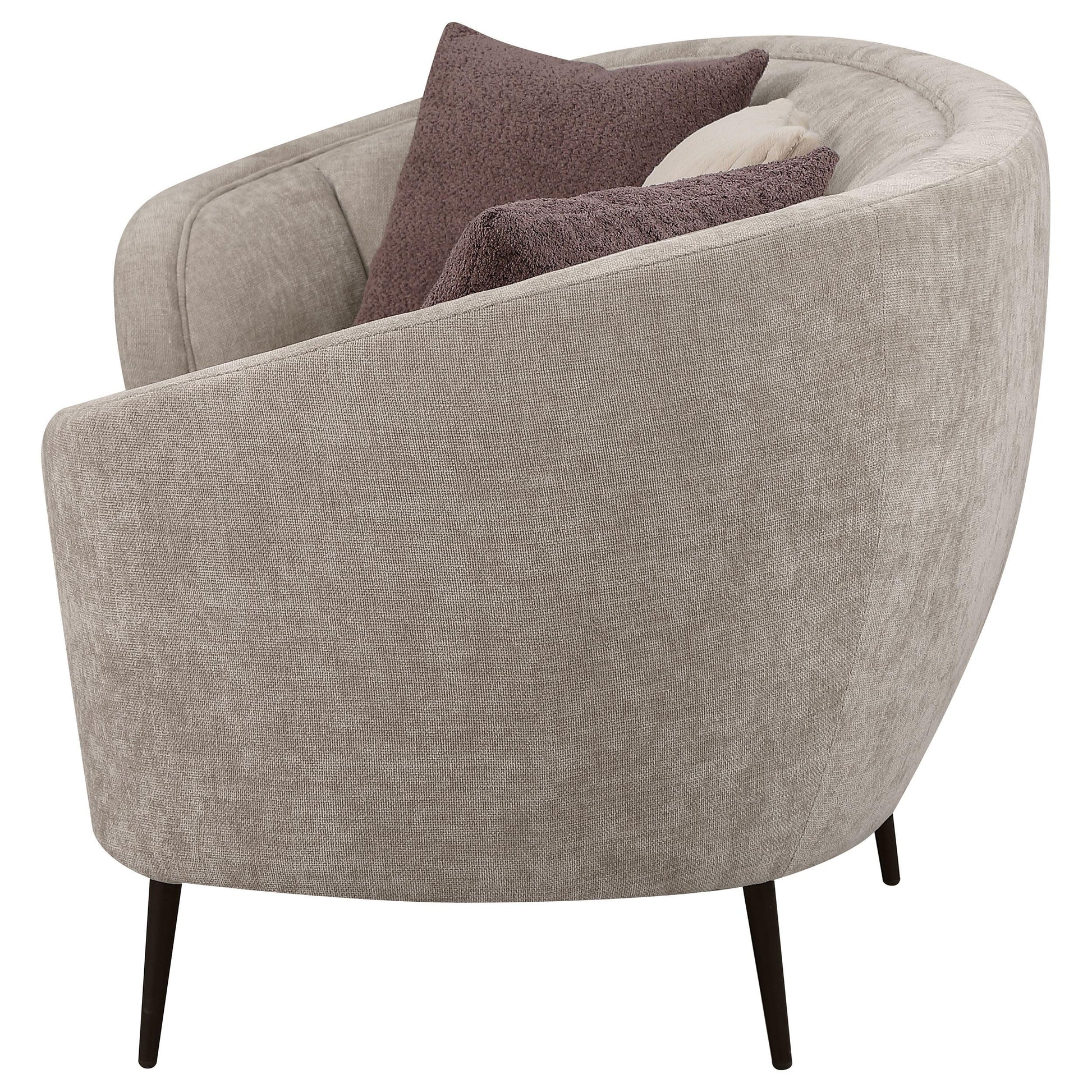Coaster Furniture Ellorie 504837 Upholstered Channel Back Curved Sofa - Beige IMAGE 4
