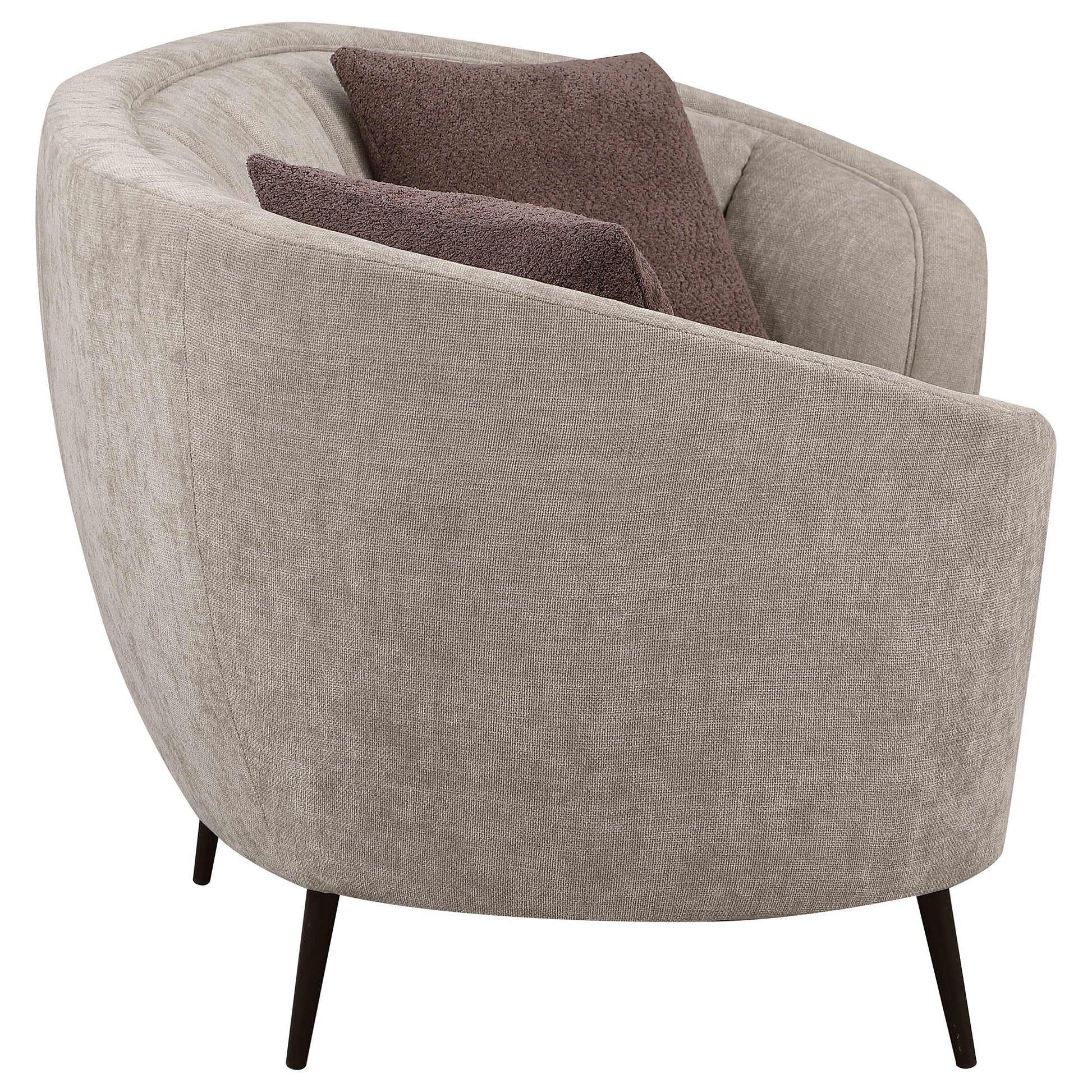 Coaster Furniture Ellorie 504838 Upholstered Channel Back Curved Loveseat - Beige IMAGE 7