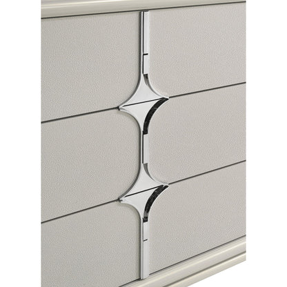Coaster Furniture Olivia 224953M 6-Drawer Dresser and LED Mirror - Pearl White IMAGE 12
