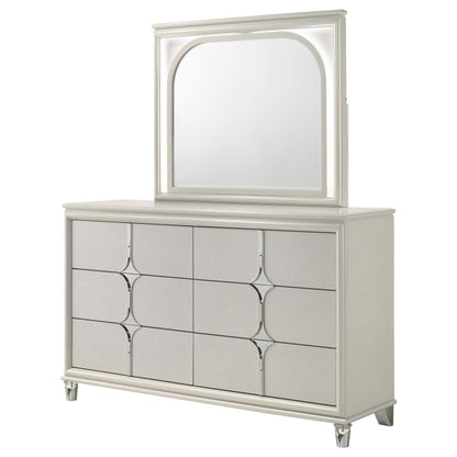 Coaster Furniture Olivia 224953M 6-Drawer Dresser and LED Mirror - Pearl White IMAGE 3