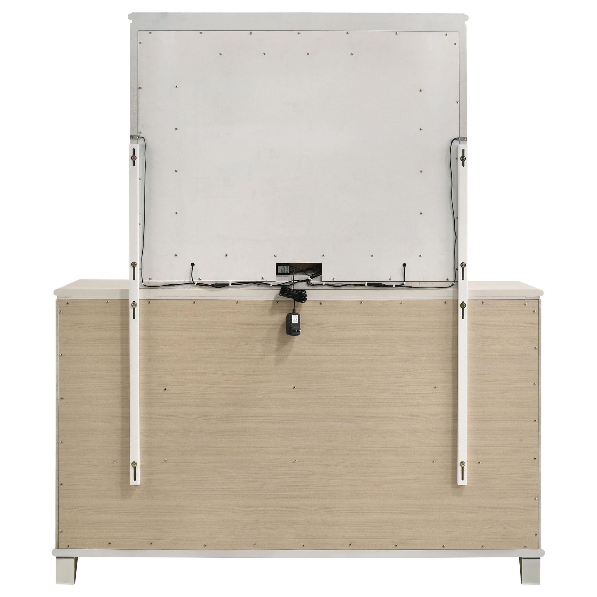 Coaster Furniture Olivia 224953M 6-Drawer Dresser and LED Mirror - Pearl White IMAGE 6