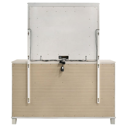 Coaster Furniture Olivia 224953M 6-Drawer Dresser and LED Mirror - Pearl White IMAGE 6
