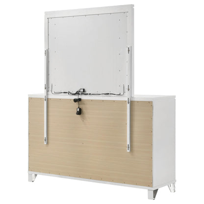 Coaster Furniture Marmore 224963M 9-Drawer Dresser and LED Mirror - White IMAGE 7
