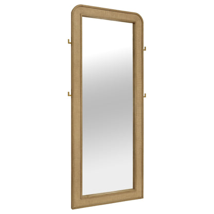 Coaster Furniture Arini 224309 Cane Weave Full Length Standing Floor Mirror - Sand Wash IMAGE 1