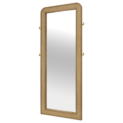 Coaster Furniture Arini 224309 Cane Weave Full Length Standing Floor Mirror - Sand Wash IMAGE 3