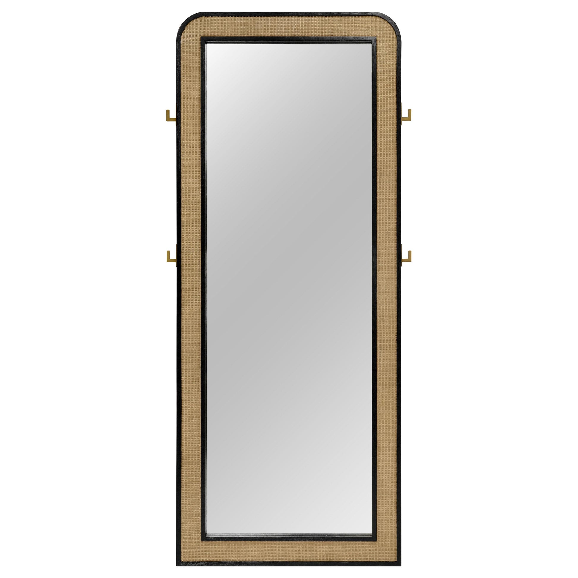 Coaster Furniture Arini 224339 Cane Weave Full Length Standing Floor Mirror - Black IMAGE 2