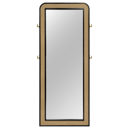 Coaster Furniture Arini 224339 Cane Weave Full Length Standing Floor Mirror - Black IMAGE 2