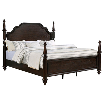 Coaster Furniture Andover 223631KE 63-inch Four Poster Eastern King Bed - Dark Oak IMAGE 2