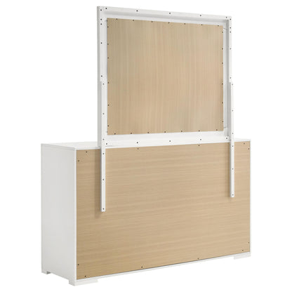 Coaster Furniture Ives 224943M 6-Drawer Dresser and Mirror - White High Gloss IMAGE 5