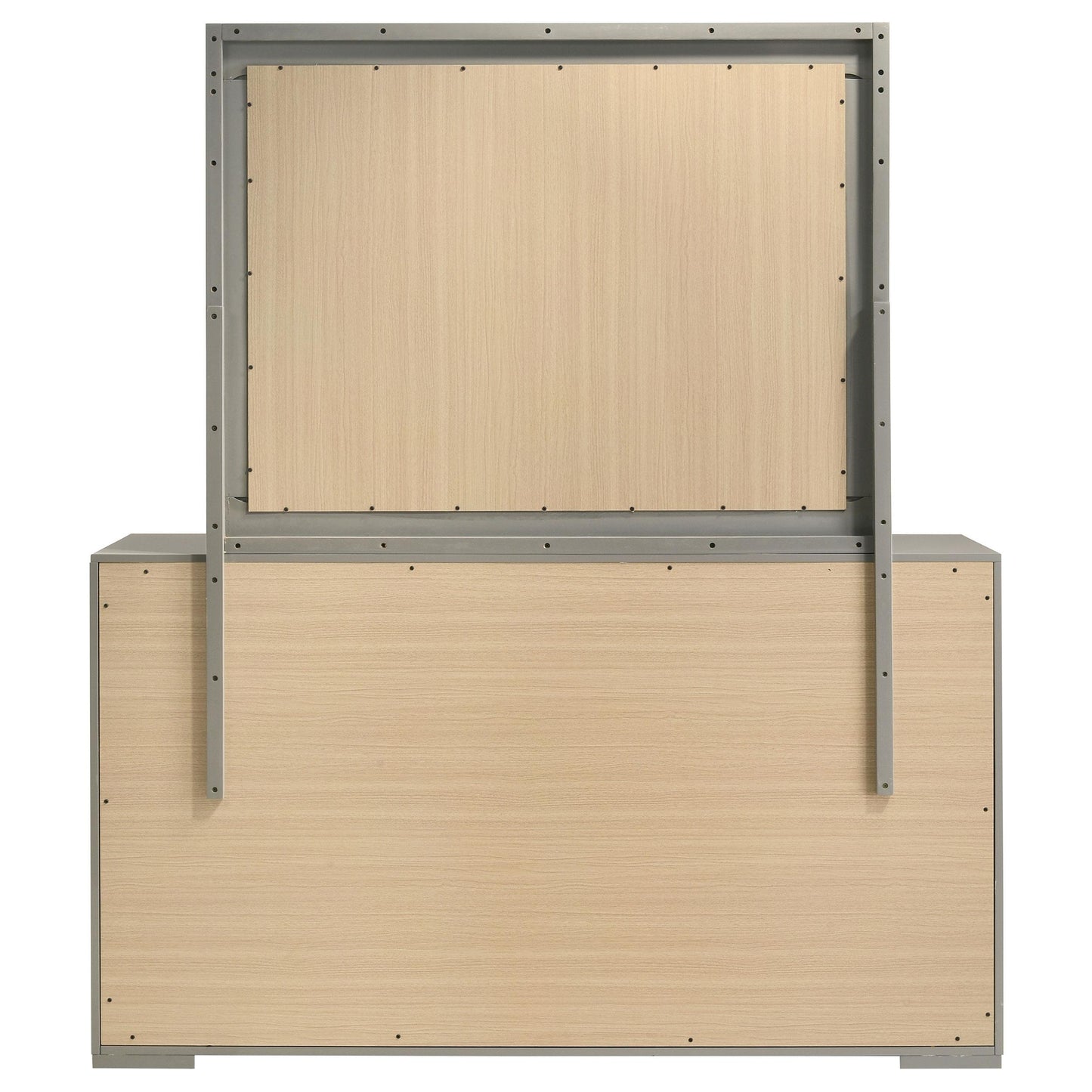 Coaster Furniture Ives 224973M 6-Drawer Dresser and Mirror - Grey High Gloss IMAGE 6