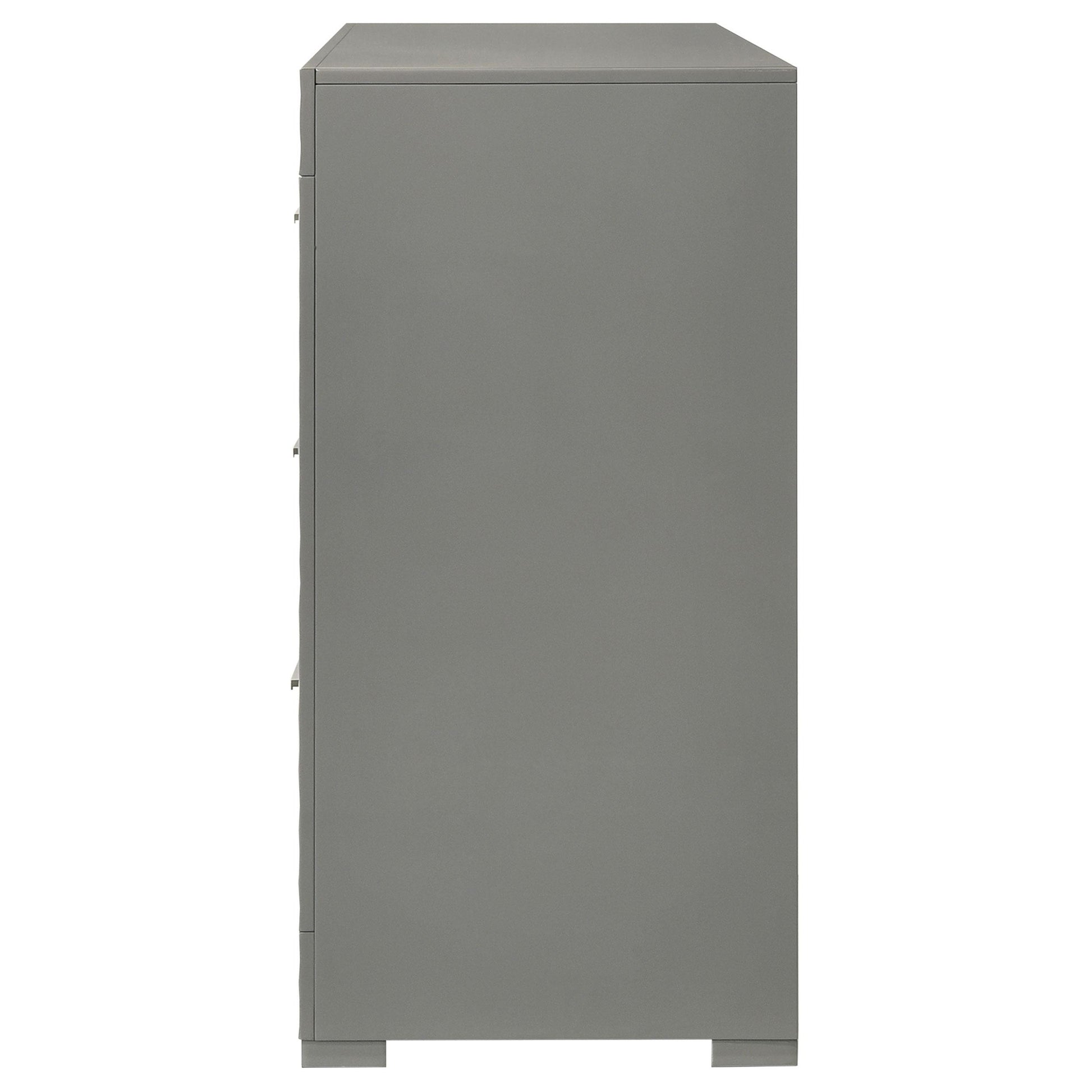 Coaster Furniture Ives 224973 6-Drawer Dresser Cabinet - Grey High Gloss IMAGE 4