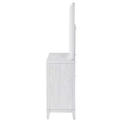 Coaster Furniture Marielle 224843M 6-Drawer Dresser with Mirror - Distressed White IMAGE 4