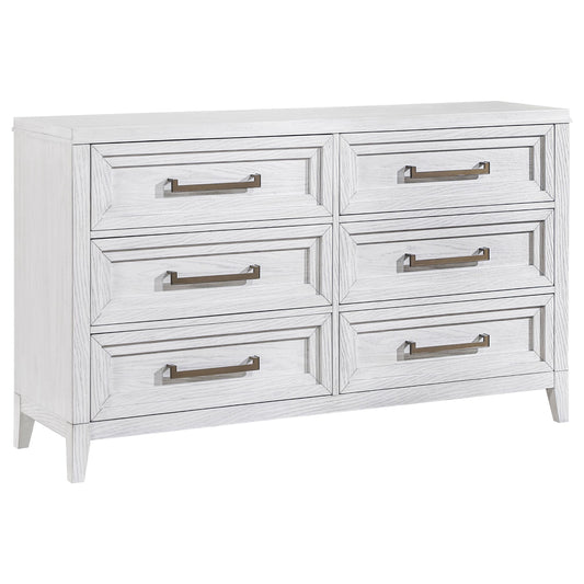 Coaster Furniture Marielle 224843 6-Drawer Bedroom Dresser - Distressed White IMAGE 1