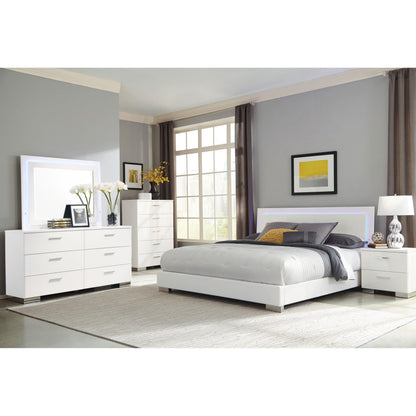 Coaster Furniture Felicity 203503M 6-Drawer Wood Dresser with Mirror - White High Gloss IMAGE 10
