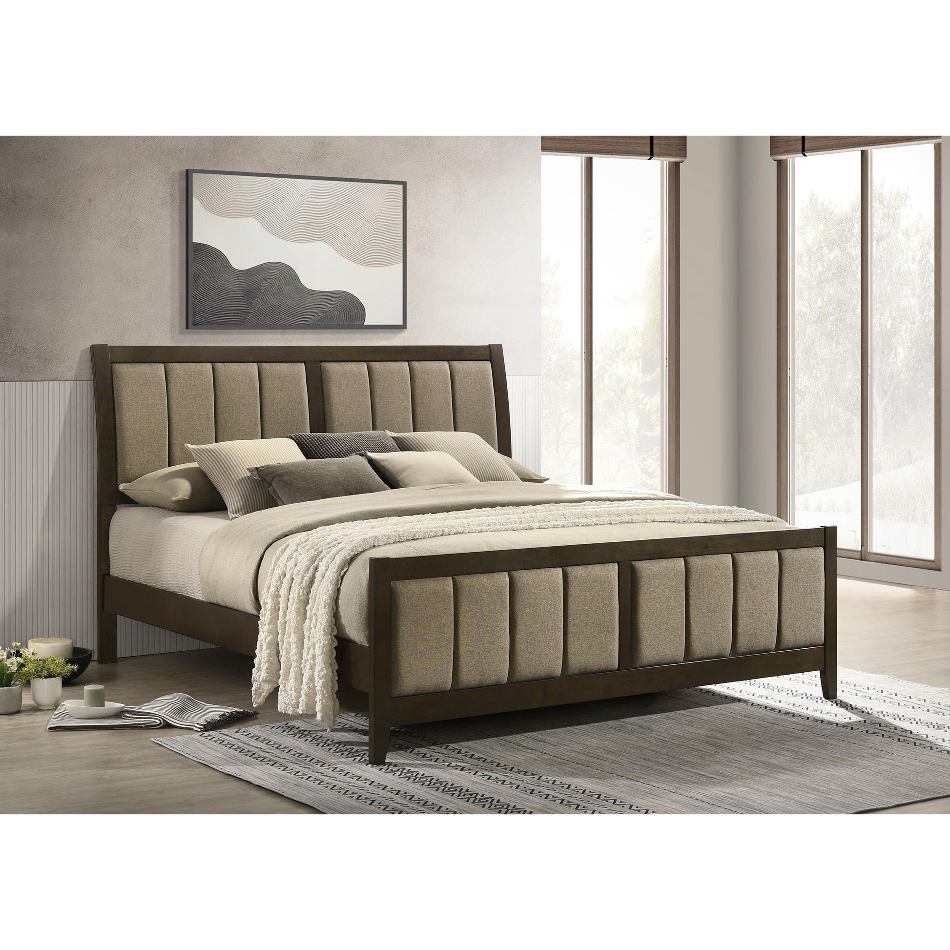 Coaster Furniture Wilkes 224421KE 51-inch Upholstered Eastern King Bed - Dark Cocoa IMAGE 6