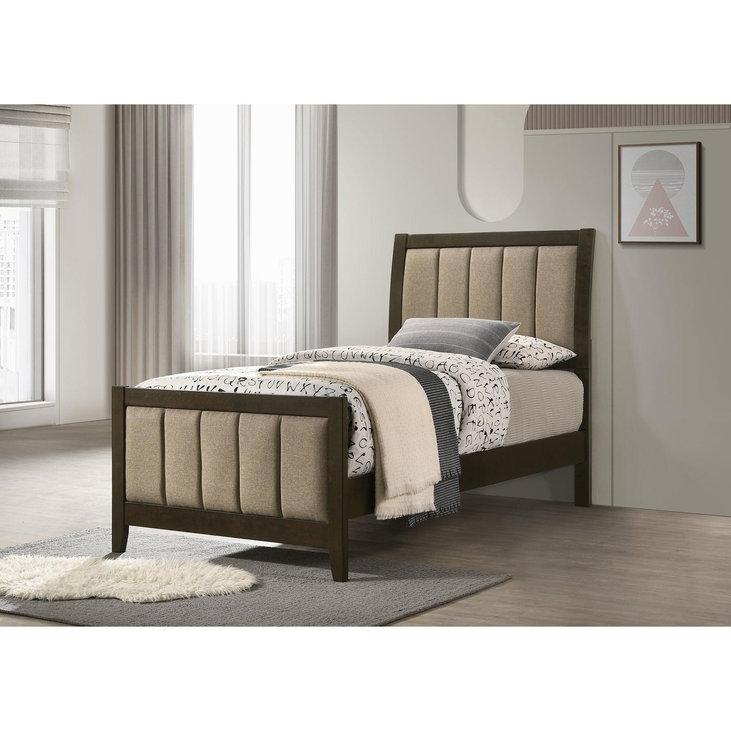  Coaster Furniture Wilkes 224421T 51-inch Upholstered Twin Bed - Dark Cocoa IMAGE 4