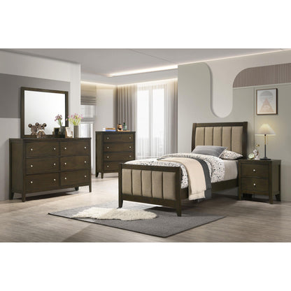  Coaster Furniture Wilkes 224421T 51-inch Upholstered Twin Bed - Dark Cocoa IMAGE 5