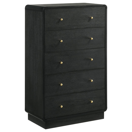  Coaster Furniture Cavelle 223665 5-Drawer Chest of Drawers - Black IMAGE 1