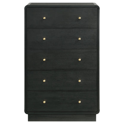  Coaster Furniture Cavelle 223665 5-Drawer Chest of Drawers - Black IMAGE 2