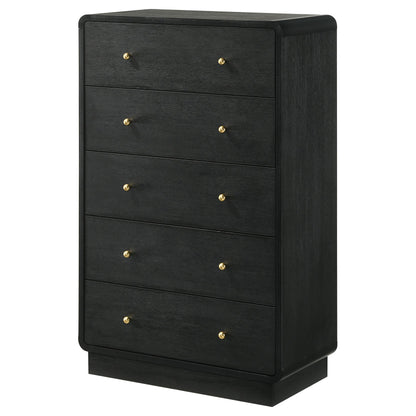  Coaster Furniture Cavelle 223665 5-Drawer Chest of Drawers - Black IMAGE 3