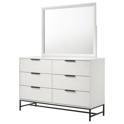 Coaster Furniture Sonora 224863M 6-Drawer Dresser with Mirror - White IMAGE 3