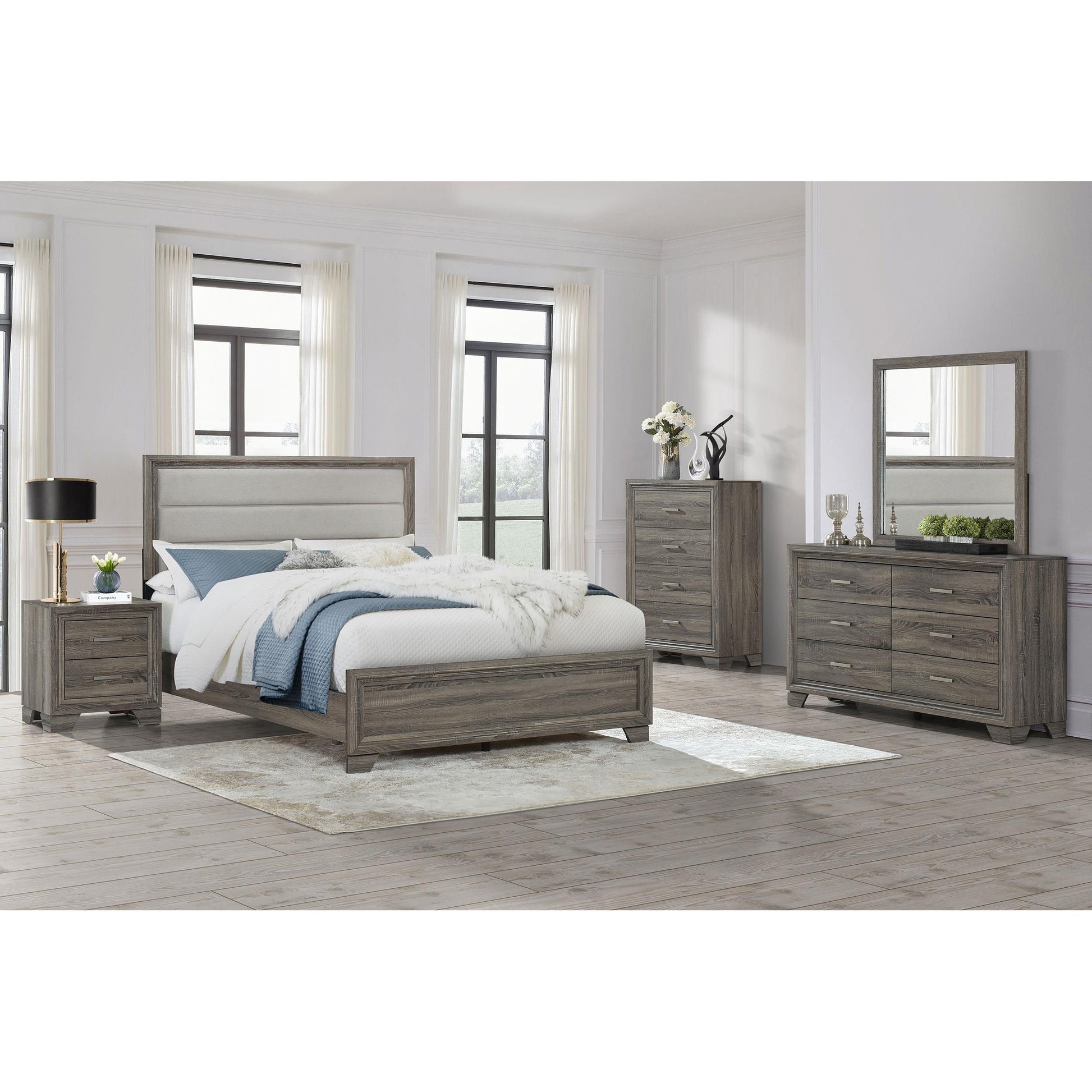  Coaster Furniture Wright 223341Q 52-inch Upholstered Queen Bed - Brown Oak IMAGE 5