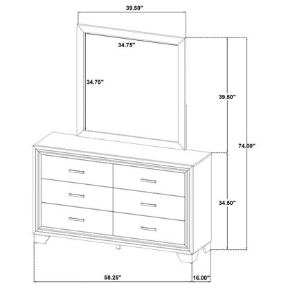 Coaster Furniture Wright 223343M 6-Drawer Dresser and Mirror - Brown Oak IMAGE 11
