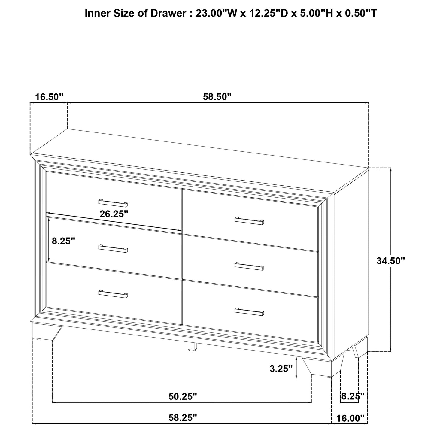 Coaster Furniture Wright 223343 6-Drawer Dresser Cabinet - Brown Oak IMAGE 11