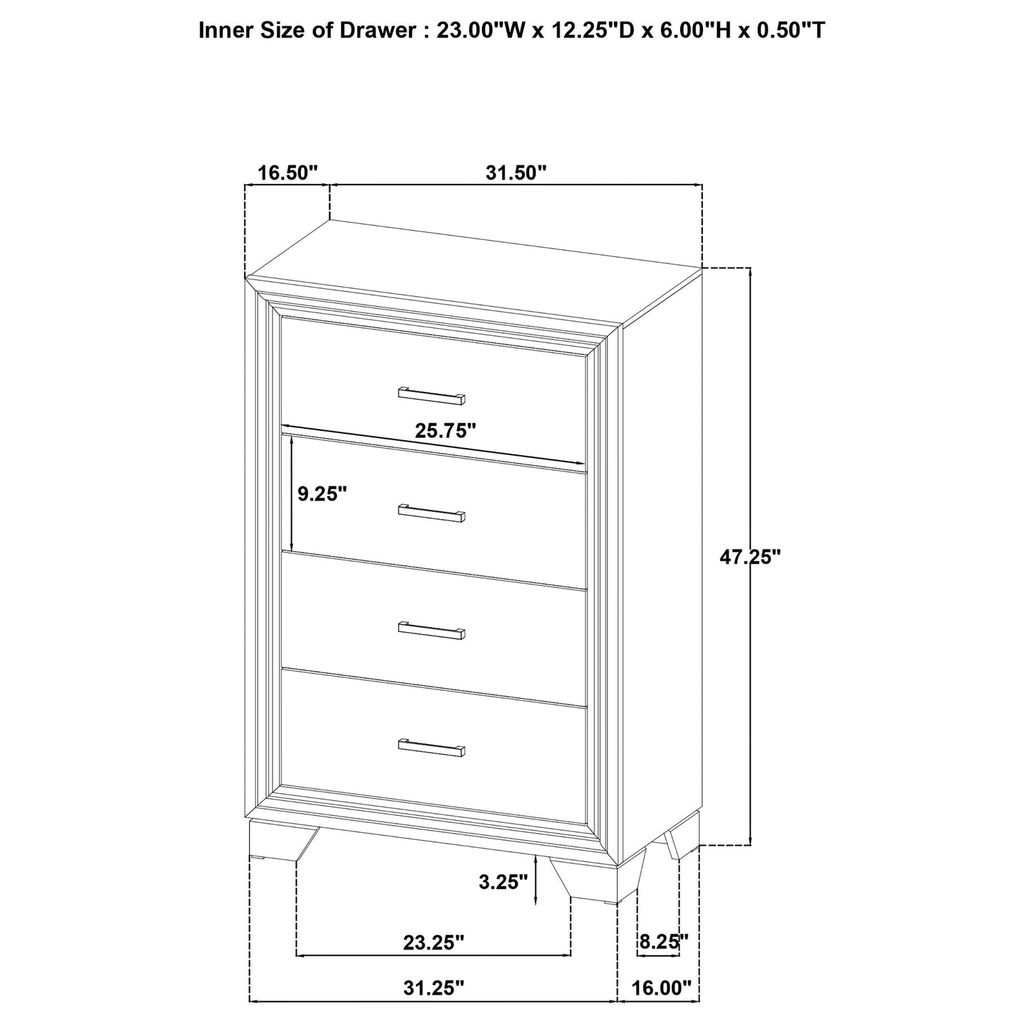 Coaster Furniture Wright 223345 4-Drawer Chest of Drawers - Brown Oak IMAGE 11
