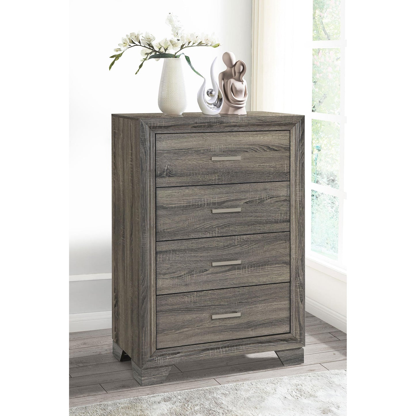 Coaster Furniture Wright 223345 4-Drawer Chest of Drawers - Brown Oak IMAGE 9