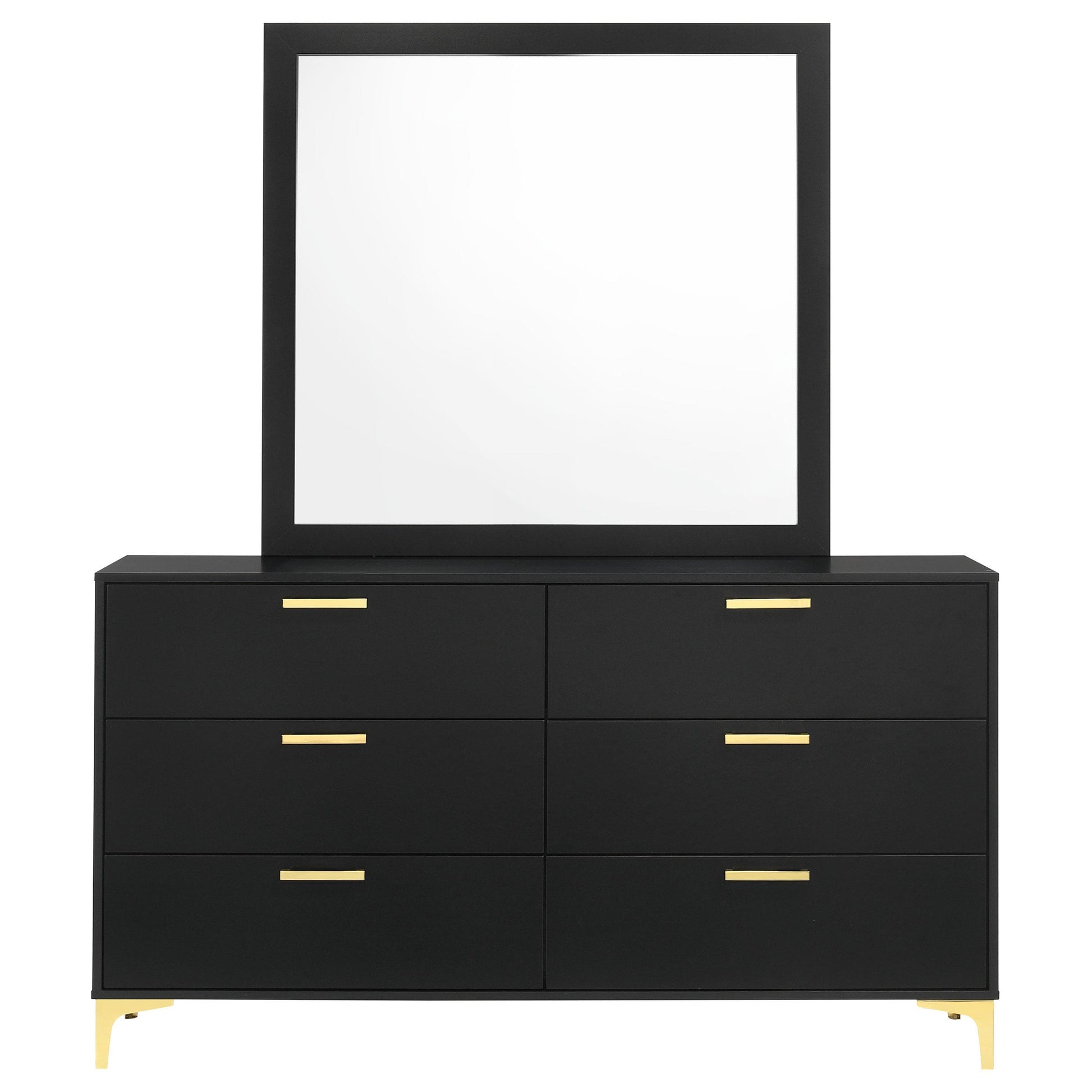 Coaster Furniture Kendall 224453M 6-Drawer Dresser with Mirror - Black IMAGE 2