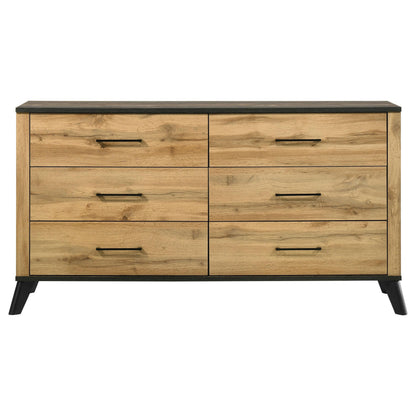 Coaster Furniture Kaywood 225003 6-Drawer Dresser Cabinet - Natural Pine IMAGE 2