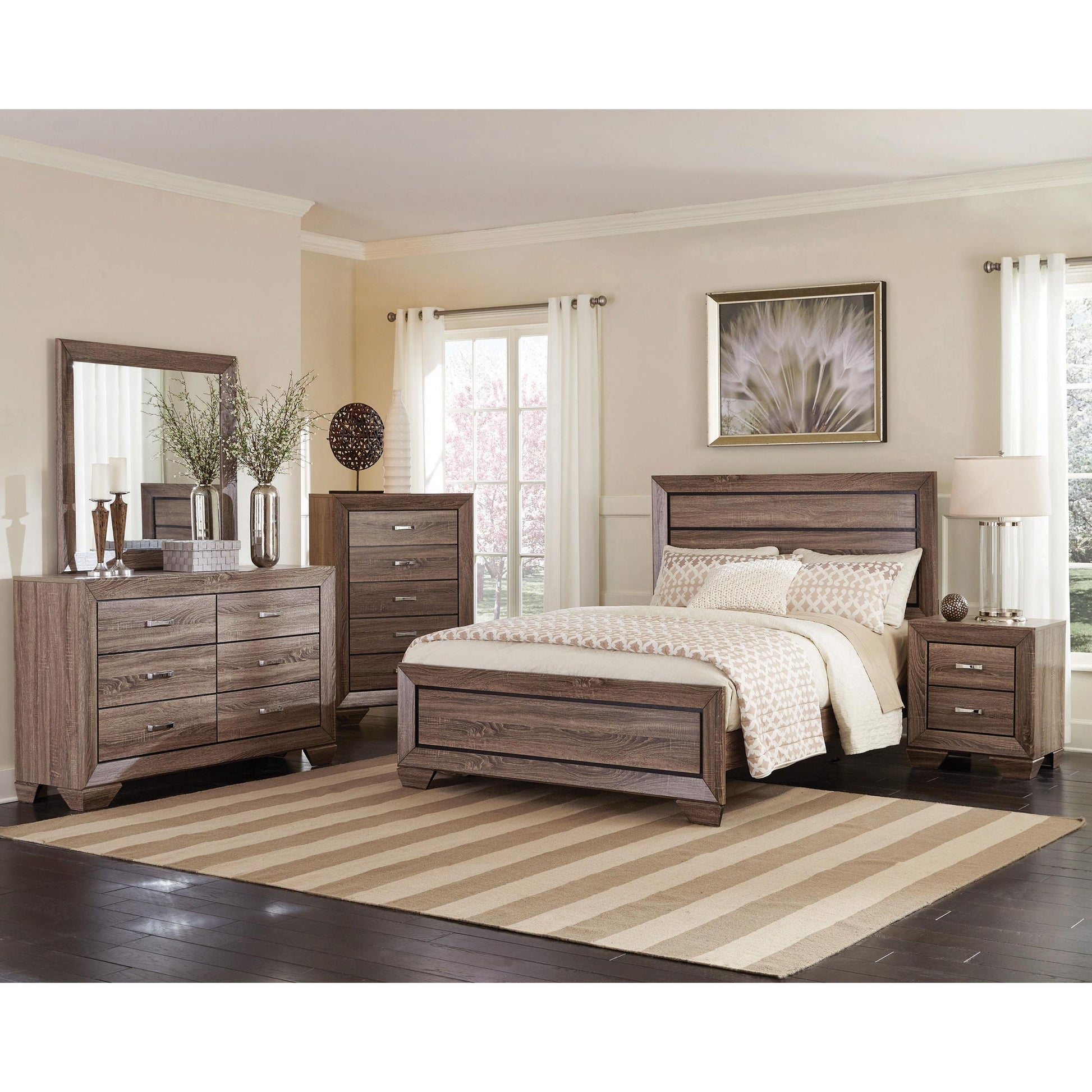 Coaster Furniture Kauffman 204193M 6-Drawer Dresser with Mirror - Washed Taupe IMAGE 10