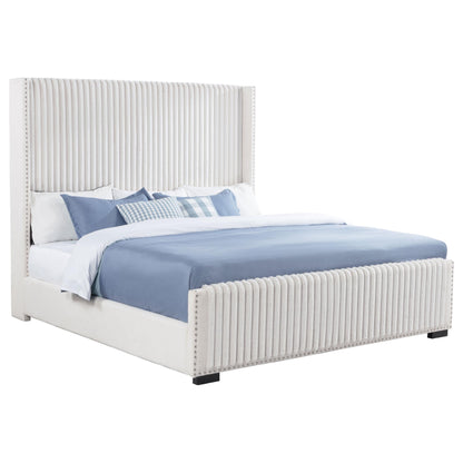  Coaster Furniture Natasha 306051KE 65-inch Upholstered Eastern King Wingback Bed - Cream IMAGE 2