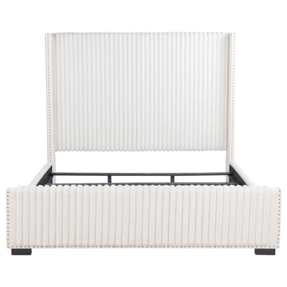  Coaster Furniture Natasha 306051KE 65-inch Upholstered Eastern King Wingback Bed - Cream IMAGE 3