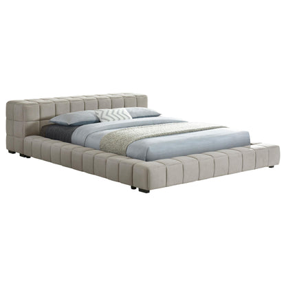  Coaster Furniture Trinity 306121KE Upholstered Eastern King Platform Bed - Light Taupe IMAGE 2
