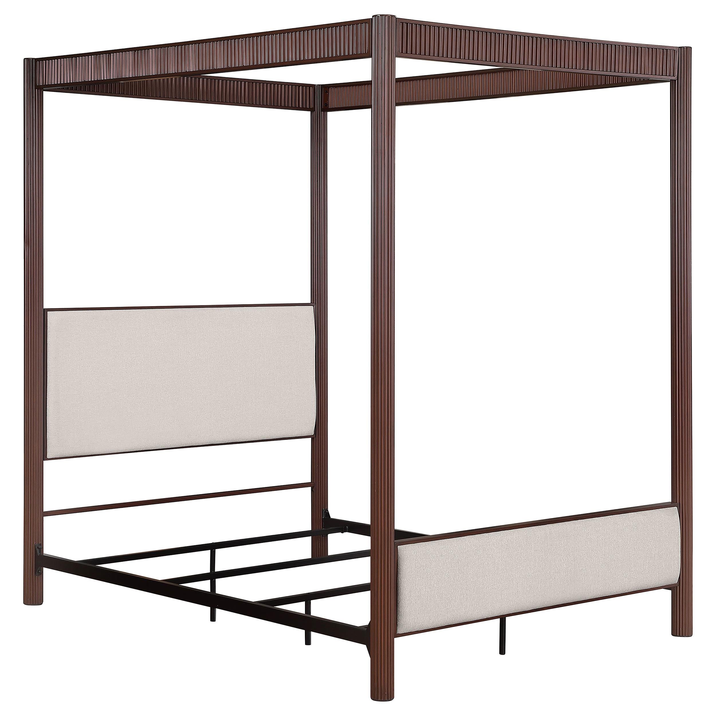 Coaster Furniture Zimmerlee 360331Q 89-inch Metal Queen Canopy Bed - Rust Brown IMAGE 1