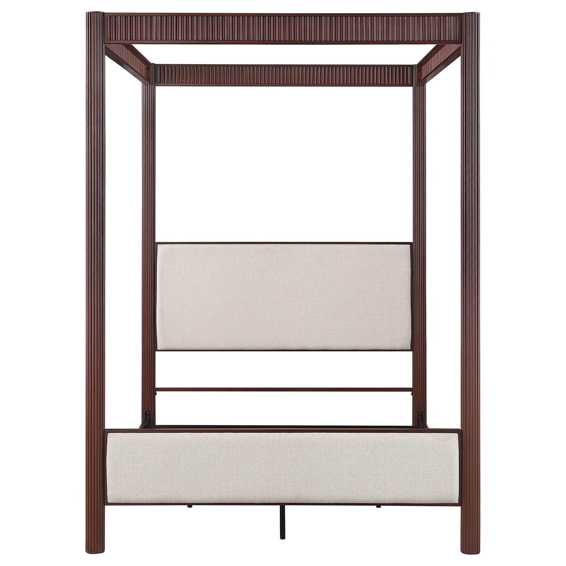 Coaster Furniture Zimmerlee 360331Q 89-inch Metal Queen Canopy Bed - Rust Brown IMAGE 2