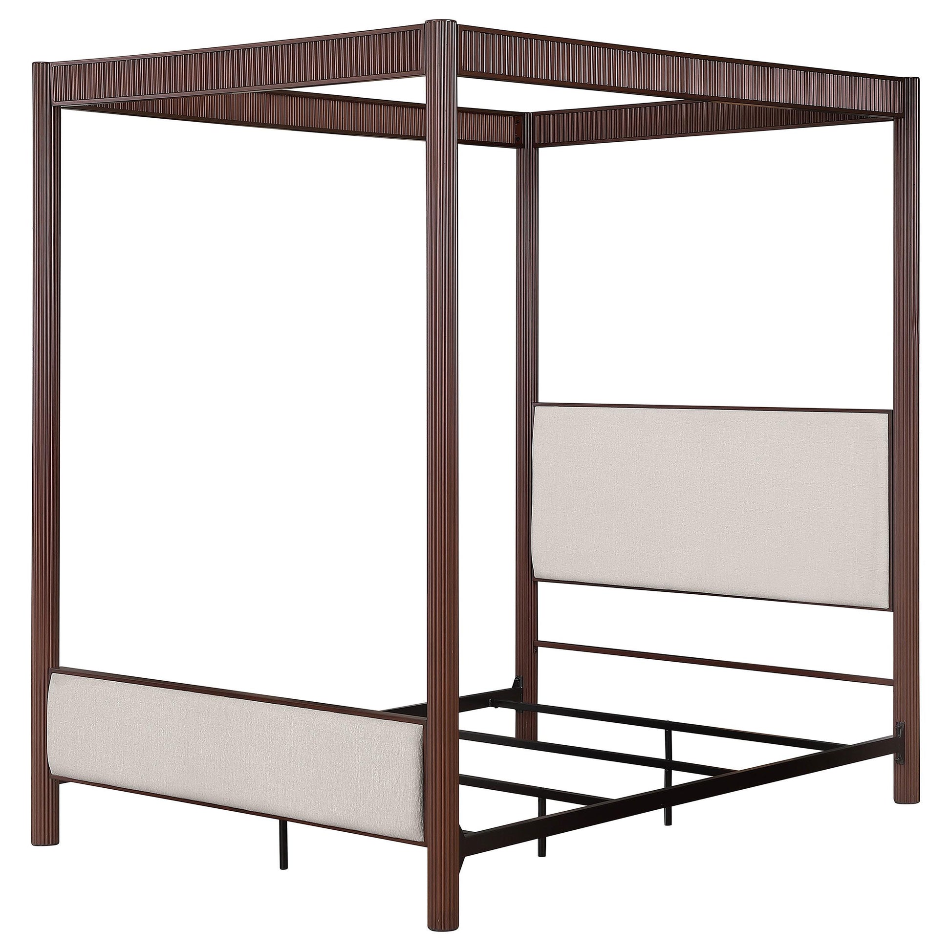 Coaster Furniture Zimmerlee 360331Q 89-inch Metal Queen Canopy Bed - Rust Brown IMAGE 3