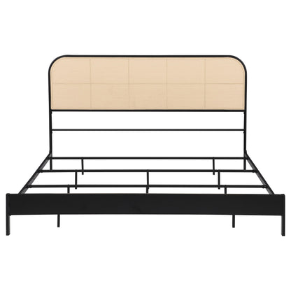  Coaster Furniture Amherst 360351KE Radio Weave Rattan Metal Eastern King Bed - Black IMAGE 2