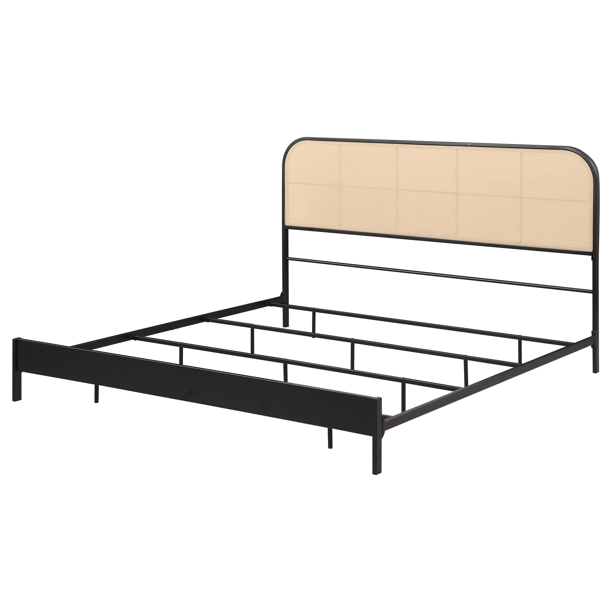  Coaster Furniture Amherst 360351KE Radio Weave Rattan Metal Eastern King Bed - Black IMAGE 3