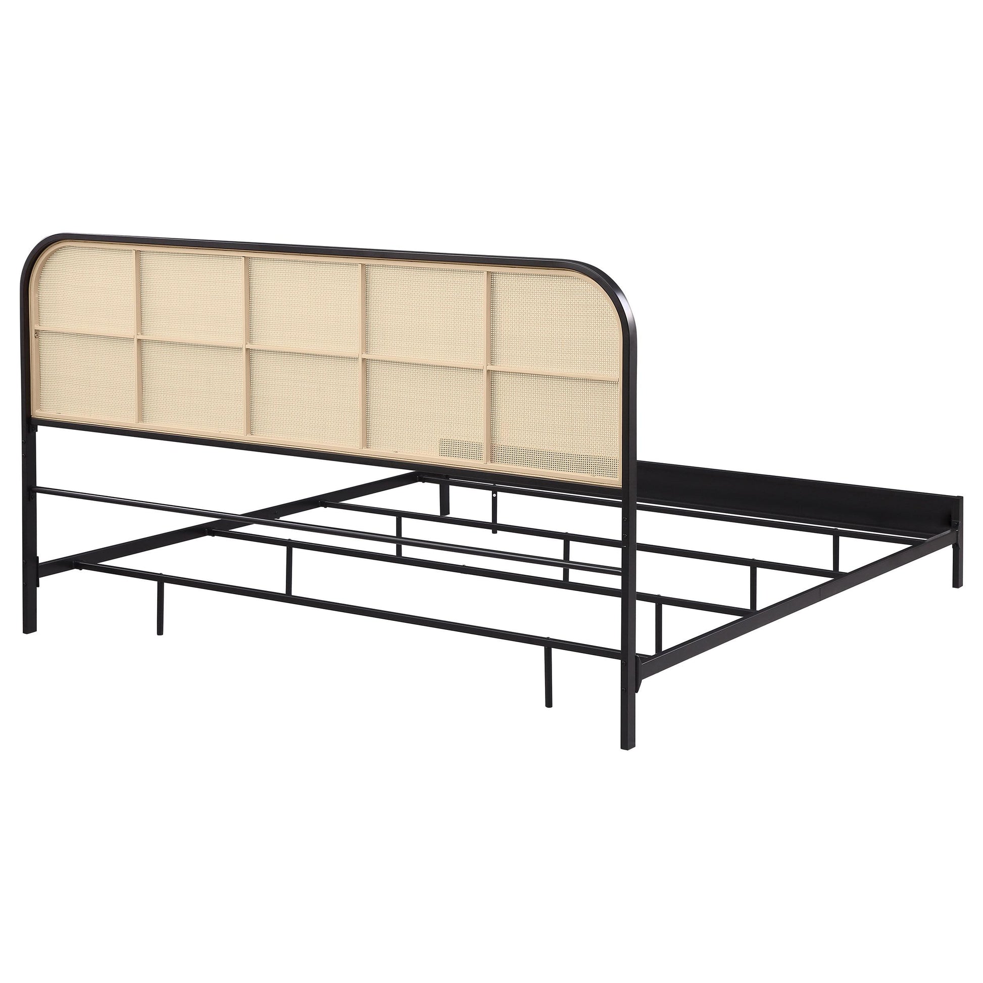  Coaster Furniture Amherst 360351KE Radio Weave Rattan Metal Eastern King Bed - Black IMAGE 6