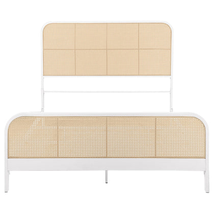 Coaster Furniture Lanewood 360251Q Open Cane Webbing Metal Queen Bed - White IMAGE 2