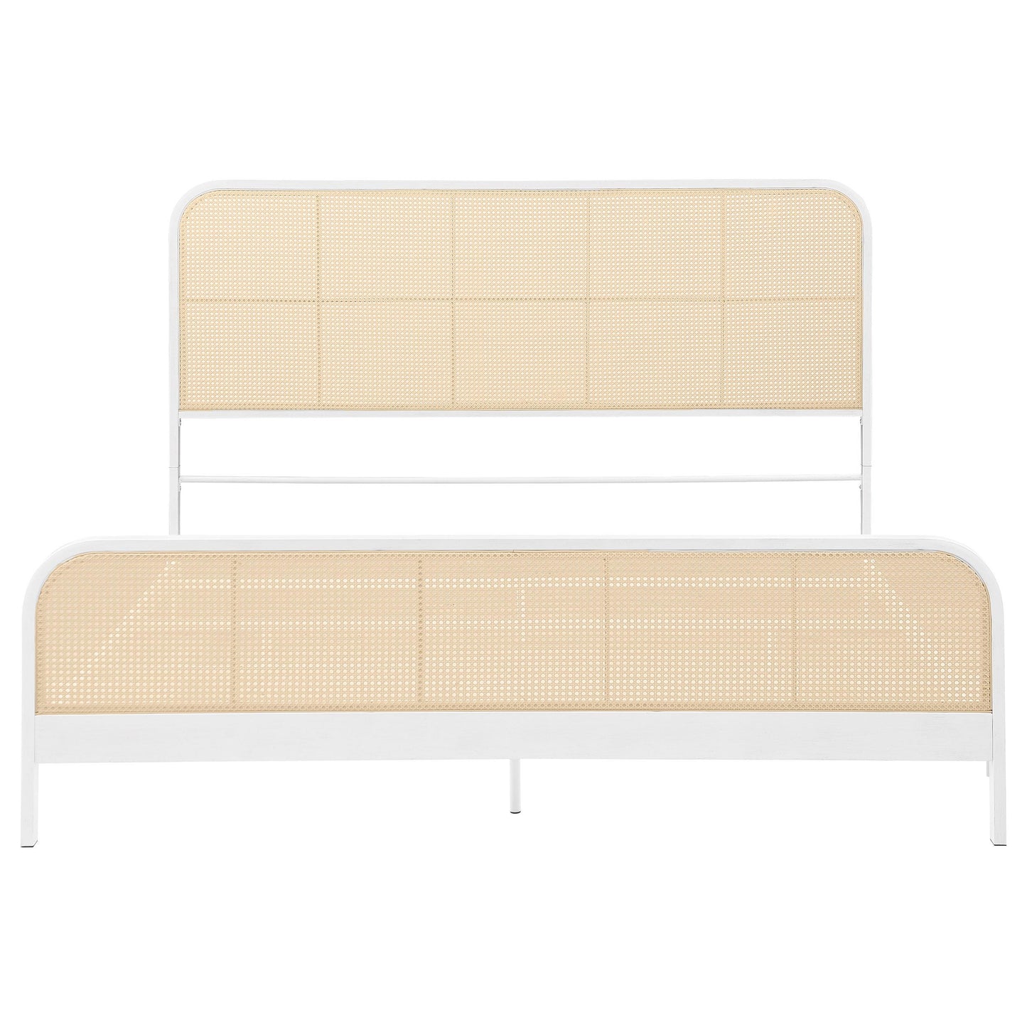 Coaster Furniture Lanewood 360251KE Open Cane Webbing Metal Eastern King Bed - White IMAGE 2