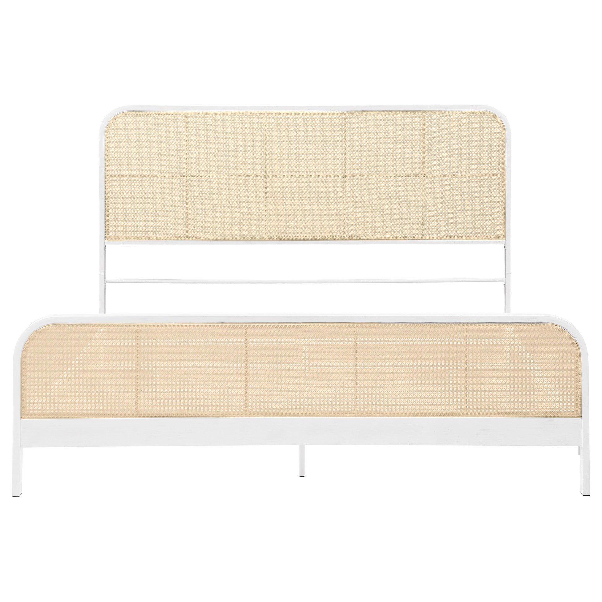 Coaster Furniture Lanewood 360251KE Open Cane Webbing Metal Eastern King Bed - White IMAGE 2