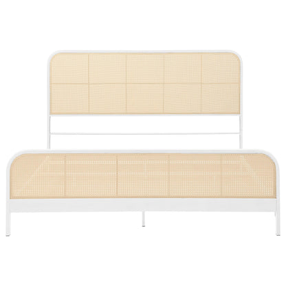 Coaster Furniture Lanewood 360251KE Open Cane Webbing Metal Eastern King Bed - White IMAGE 2
